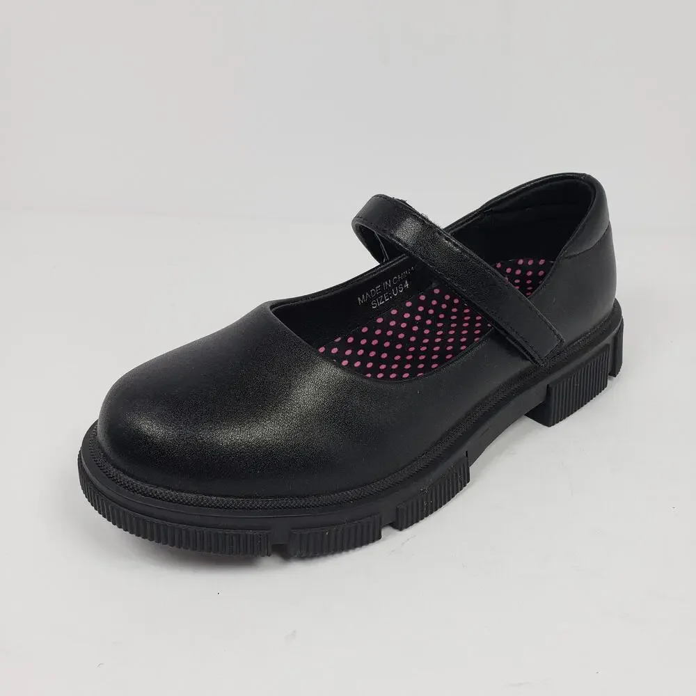 Jabasic Back To School Girls Size 4Y Black Uniform Chunky Mary Jane Shoes